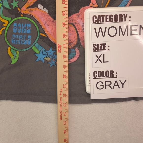 Rolling Stones Band Crew Neck Short Sleeve Graphic T Shirt Womens Size XL Gray - Picture 6 of 9